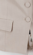 Beige Cropped fit  Blazer Look Top met Binnen Voering en Knoopsluiting