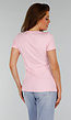 Roze Stretch Top met Split en Ronde Hals