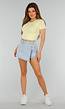 Butteryellow Stretch Cropped Top met Ronde Hals