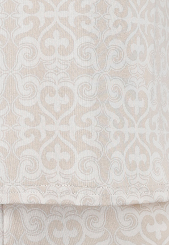 Beige Mouwloze Stretch Top met Schoudervulling en Ronde Hals