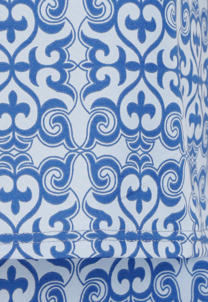 Blauwe Mouwloze Stretch Top met Schoudervullingen