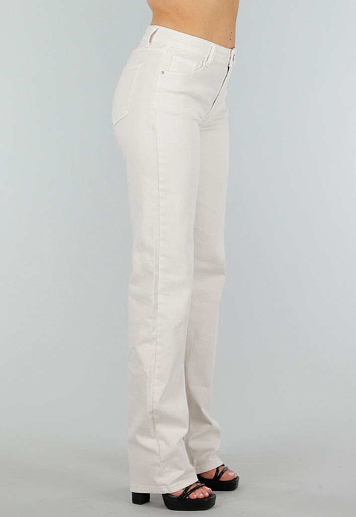 Offwhite Jeansbroek in Tall Fit met Stretch,  Straight Leg en Mid Waist