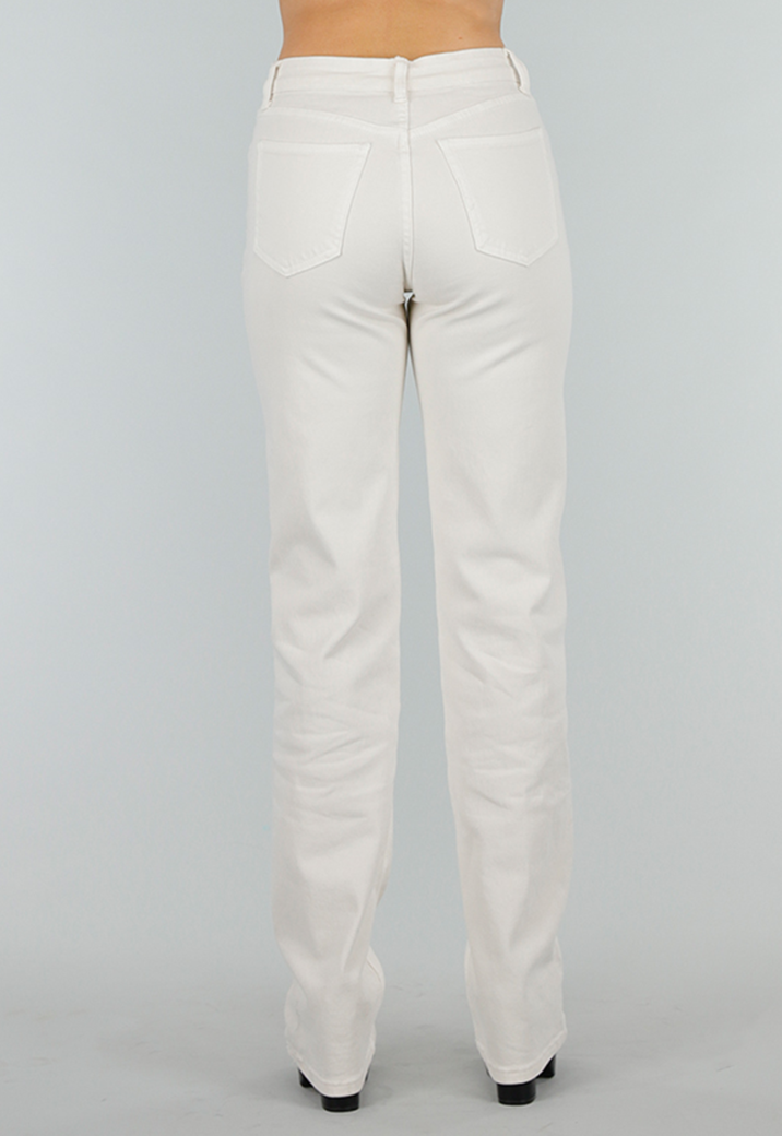 Offwhite Jeansbroek in Tall Fit met Stretch,  Straight Leg en Mid Waist