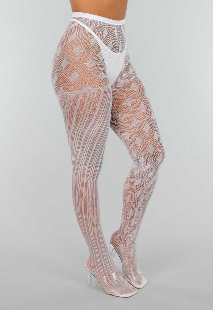 Glow in the Dark Panty met Asymmetrisch Design en Diamant- en Streeppatroon