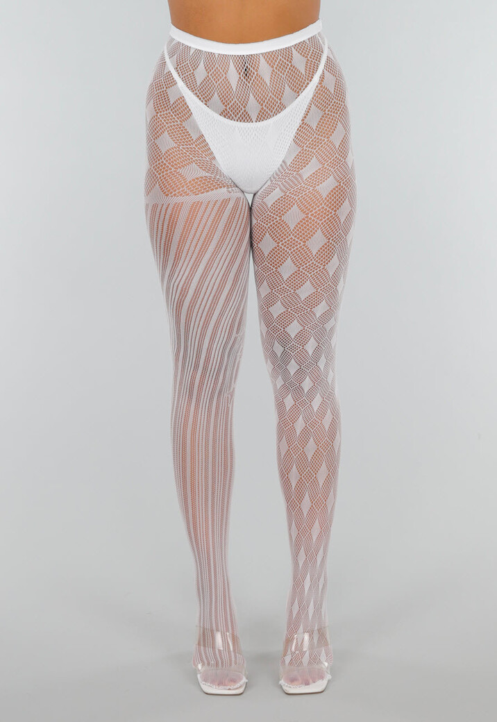 Glow in the Dark Panty met Asymmetrisch Design en Diamant- en Streeppatroon