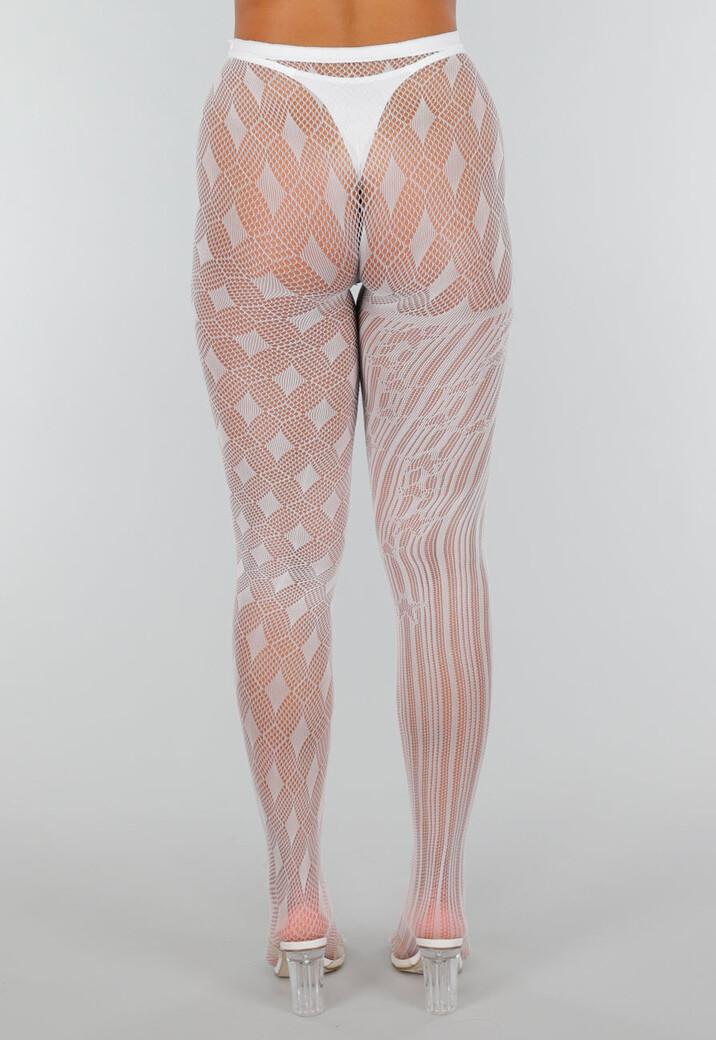 Glow in the Dark Panty met Asymmetrisch Design en Diamant- en Streeppatroon