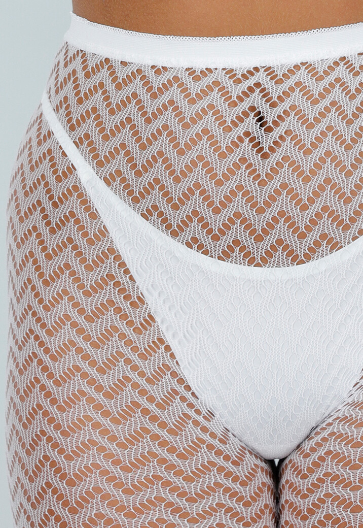 Glow in the Dark Panty in Felblauw met Zigzagpatroon en Hoge Taille