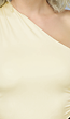 Geplooide One Shoulder Top in Butter Yellow