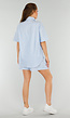 Lichtblauwe Katoenen Set met Blouse en Short met Zakken