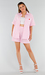 Lichtroze Katoenen Set met Blouse en Short met Zakken