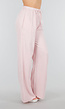 Lichtroze Witte Broek van Katoen met Strepen en Stretch