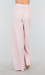 Lichtroze Witte Broek van Katoen met Strepen en Stretch