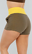 Gele High Waist Joggingshort met Stretch, Zakken en Koord