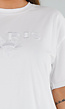 Wit Oversized Katoenen Shirt met Stretch en Paris Milano Borduur