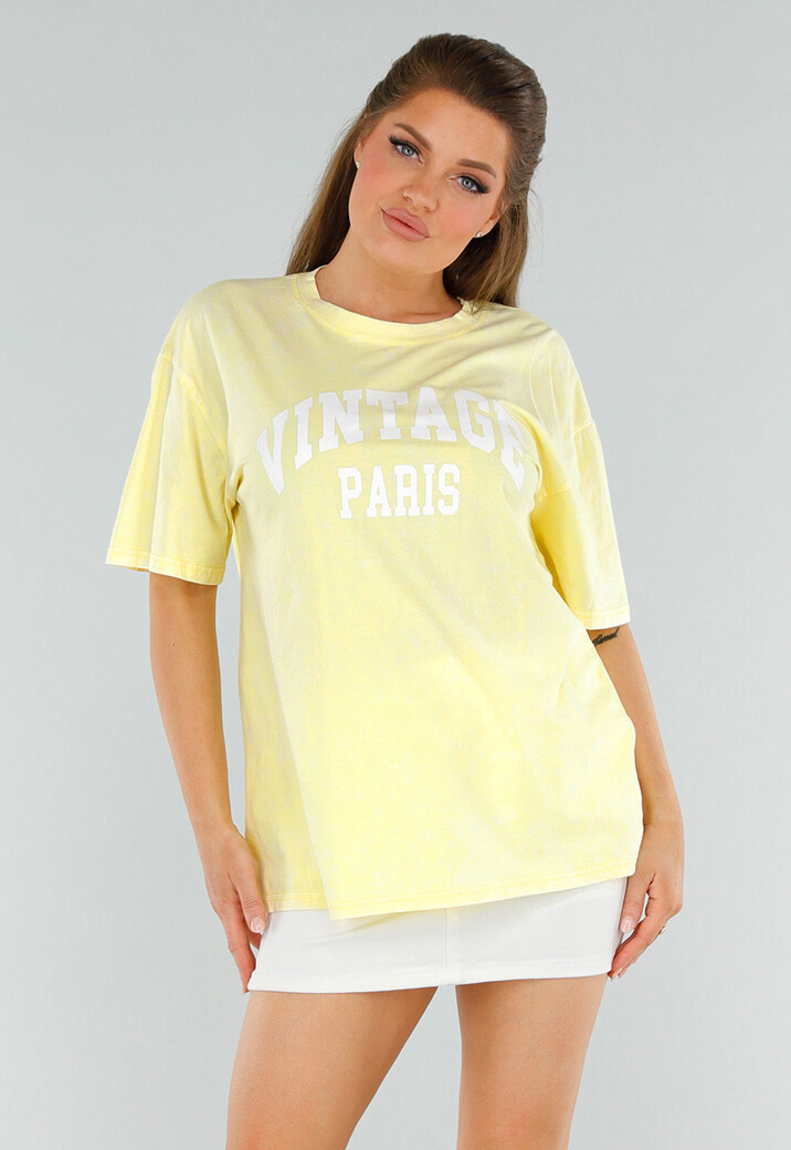 Botergele Acid Wash Shirt met Stretch en Oversized Fit