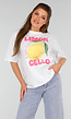 Wit Oversized T-Shirt met Stretch, Limoncello Print en Citroen