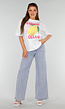 Wit Oversized T-Shirt met Stretch, Limoncello Print en Citroen
