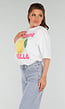 Wit Oversized T-Shirt met Stretch, Limoncello Print en Citroen