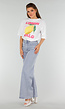 Wit Oversized T-Shirt met Stretch, Limoncello Print en Citroen