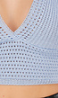 Lichtblauwe Gehaakte Haltertop met Stretch en Cropped Fit