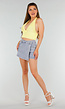 Butteryellow Gehaakte Haltertop met Stretch en Cropped Pasvorm