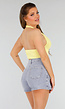 Butteryellow Gehaakte Haltertop met Stretch en Cropped Pasvorm