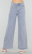 Blauwe Denim Jeans met Strass, High Waist en Rechte Stretch Fit