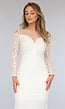 Witte Galajurk met Kanten Mouwen en Mesh Hals