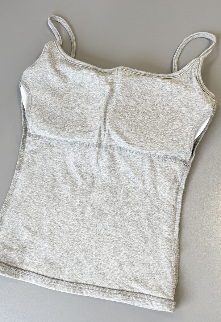 Blauw Hemd met Stretch, Stevige Cups en Vierkante Hals