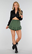 Groene Skort met Ruffles en Linnenlook van Katoen