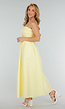 Butter Yellow Strapless Maxi Jurk met Gerimpeld Bovenstuk