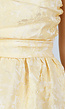 Strapless Midi Jurk in Butter Yellow met Jacquardlook