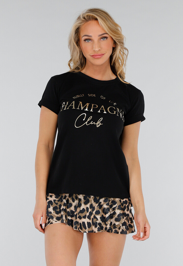 Zwart T-shirt met Gouden Letters