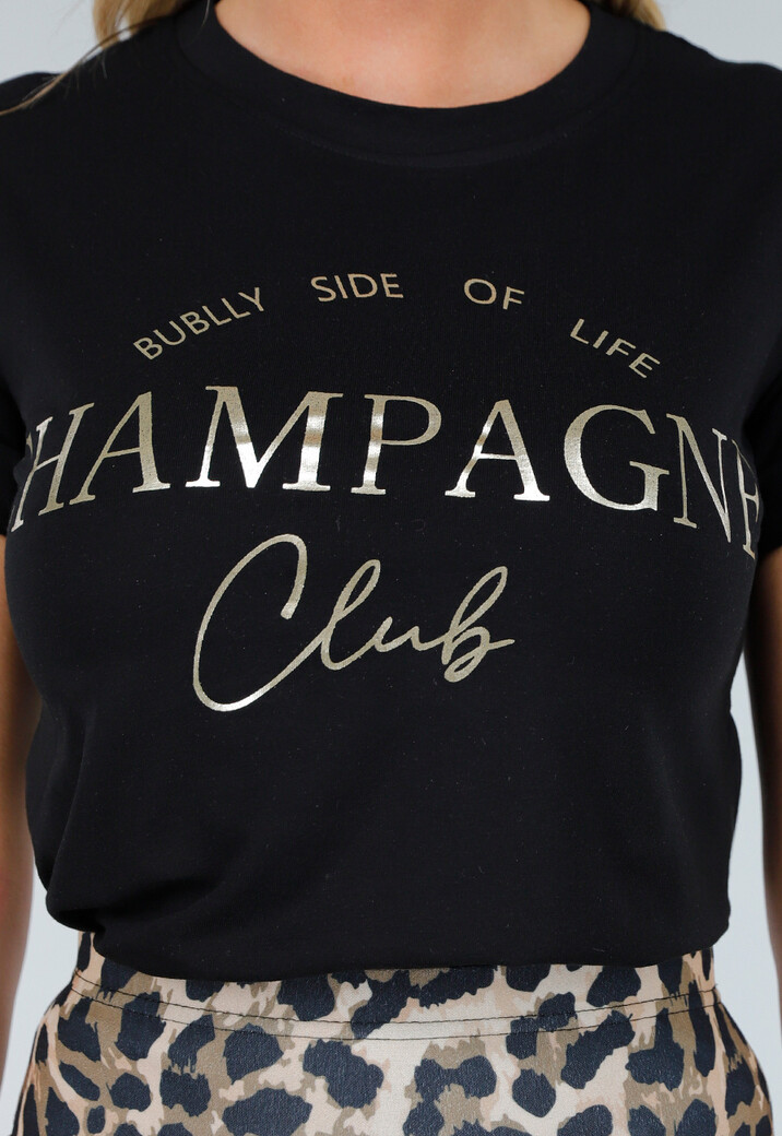 Zwart T-shirt met Gouden Letters