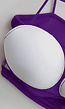 Paarse Croptop met Plooien, Pads en Horizontaal Bandje