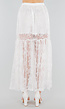 High Waist Witte Maxi Rok van Kant met Onderrok