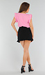 Roze Top met Ruffle Mouwen en Linnenlook