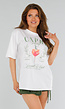 Wit T-Shirt met Capri Italie Print en Groene Letters