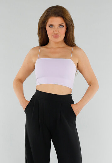 Lila Cropped Top met Spaghettibandje