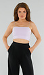Lila  Cropped Top met Spaghettibandjes en Dubbele Laag