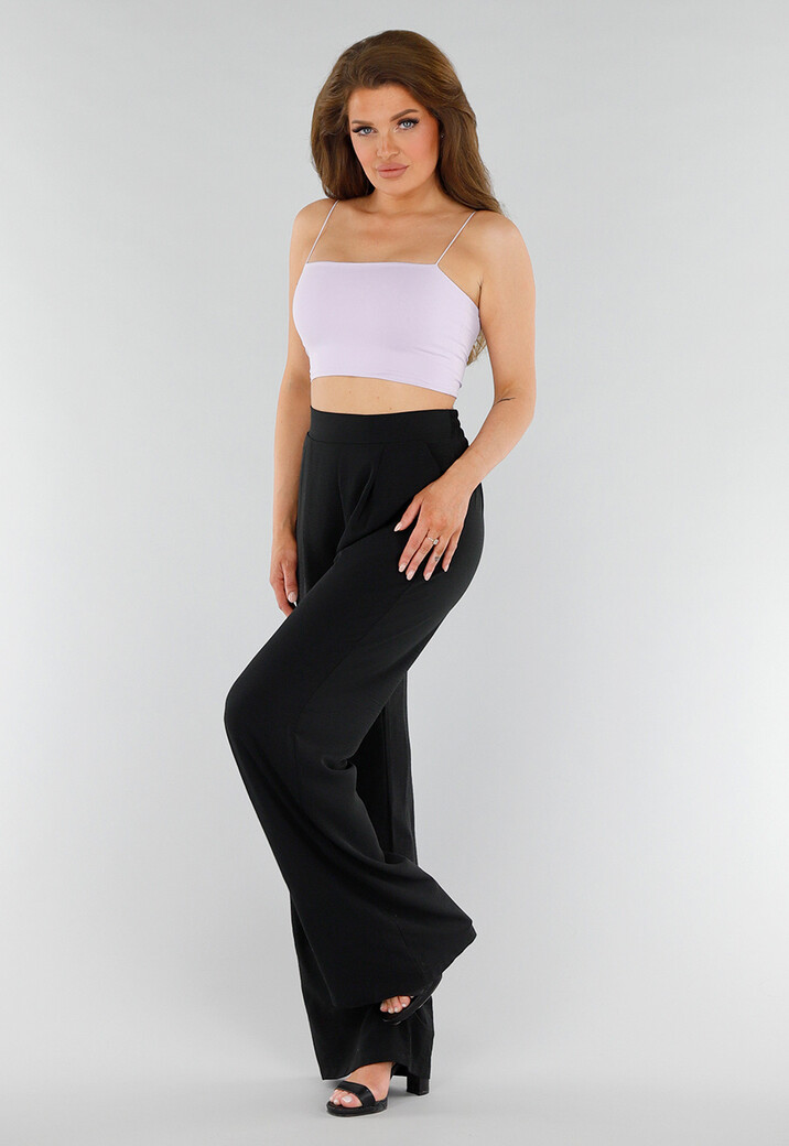 Lila  Cropped Top met Spaghettibandjes en Dubbele Laag