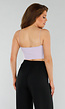 Lila  Cropped Top met Spaghettibandjes en Dubbele Laag