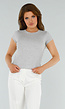 Grijs Stretch T-Shirt met Korte mouwen en Stretch