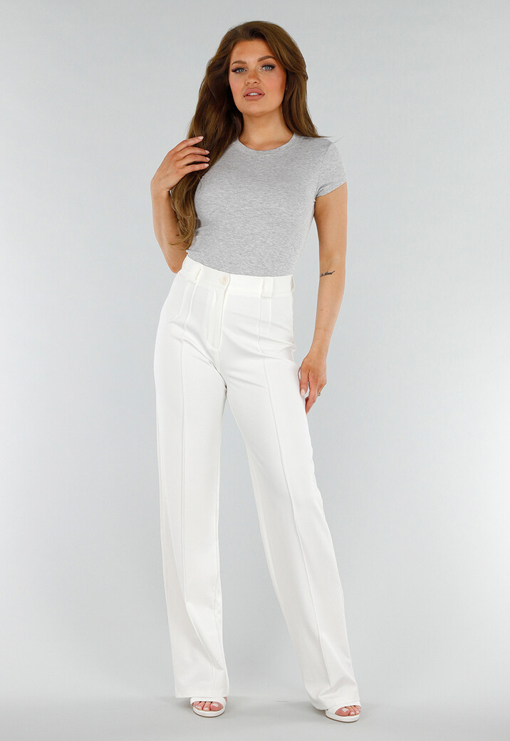 Grijs Stretch T-Shirt met Korte mouwen en Stretch