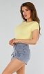 Basic Butter Yellow T-Shirt met Stretch