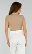 Beige Polo met Stretch en Structuur
