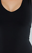 Zwarte Slim Fit Mouwloze Top met Diepe V-Hals