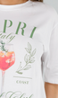 Wit T-Shirt met Capri Italie Print en Groene Letters