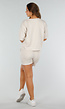 Beige Stretchset met Oversized Shirt en Shorts