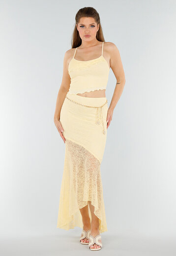 Butter Yellow Set met Kant